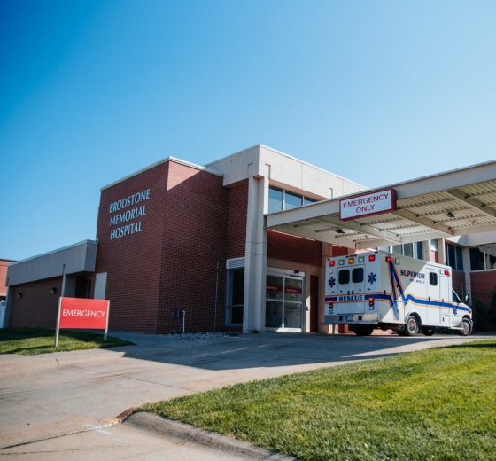 brodstone hospital with ambulance